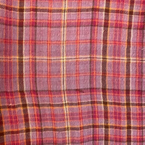 Sanctuary purple plaid cotton popover blouse size small - Picture 7 of 11